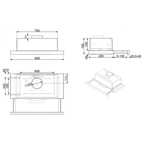 Máy hút mùi âm tủ Hafele Smeg KSET92E 536.84.872 5 may hut mui am tu hafele smeg kset92e 536.84.872 3