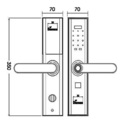 Khóa cửa điện tử Demax SL638 RM - APP WIFI 3 Kích thước của Khóa cửa điện tử Demax SL638 RM - APP WIFI