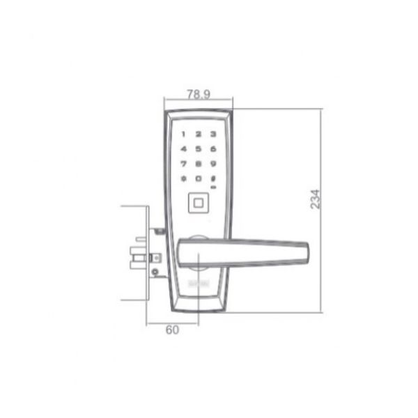 Kích thước của Khóa điện tử thông minh Giovani GSL-116E98CR Kích thước của Khóa điện tử thông minh Giovani GSL-116E98CR