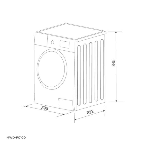 Kích thước của Máy giặt sấy kết hợp Malloca MWD-FC100 Kích thước của Máy giặt sấy kết hợp Malloca MWD-FC100