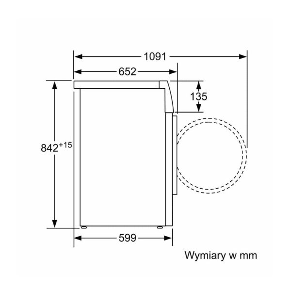 Kích thước của Máy sấy Bosch WTW85562PL Kích thước của Máy sấy Bosch WTW85562PL
