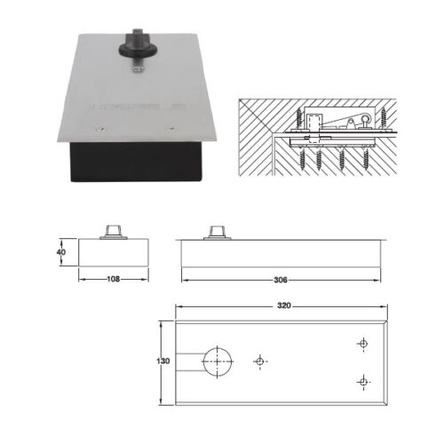 Bản lề sàn EN4 120Kg Hafele 932.79.040 3 Bản lề sàn EN4 120Kg Hafele 932.79.040