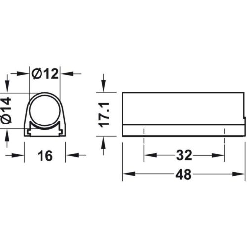 Đế dành cho công tắc lắp nổi Hafele 833.89.092 3 Kích thước của Đế dành cho công tắc lắp nổi Hafele 833.89.092