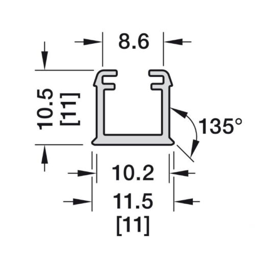 Thanh dẫn đèn lắp âm Hafele 833.72.898 3 Kích thước của Thanh dẫn đèn lắp âm Hafele 833.72.898