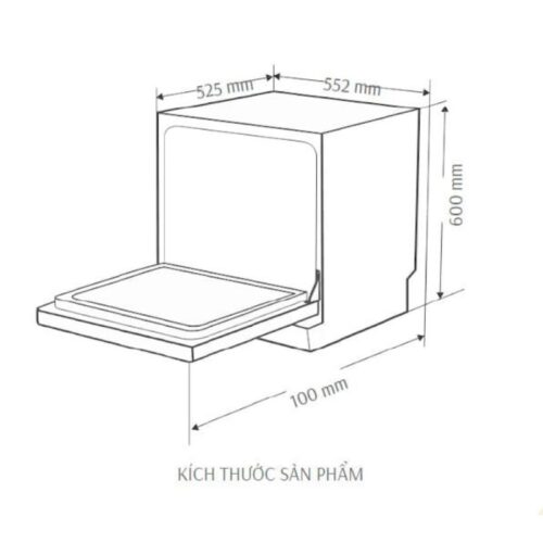 Kích thước máy rửa bát Canzy CZ-DW11GB