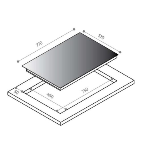 Kích thước bếp từ Upscale 4 vùng nấu FI74B lắp âm