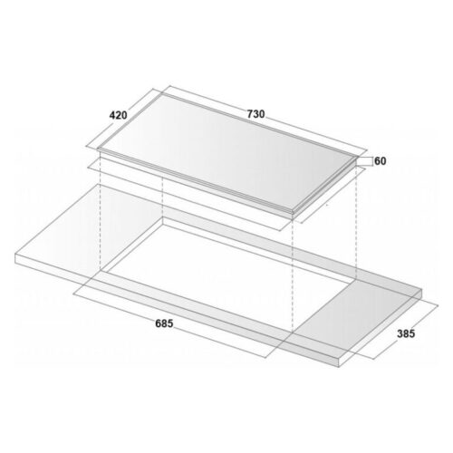 Bếp từ đôi Binova BI-6699Italy lắp âm 3 Kích thước bếp từ đôi Binova BI-6699Italy lắp âm