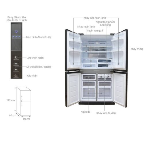 Tủ lạnh 4 cánh 556 lít Sharp SJ-FX630V-ST 4 Thông số tủ lạnh 4 cánh 556 lít Sharp SJ-FX630V-ST