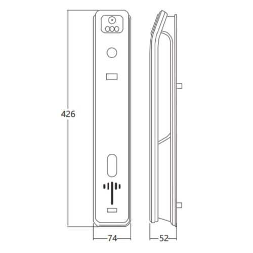 Kích thước khóa điện tử Hyundai HY-SLA808F Black