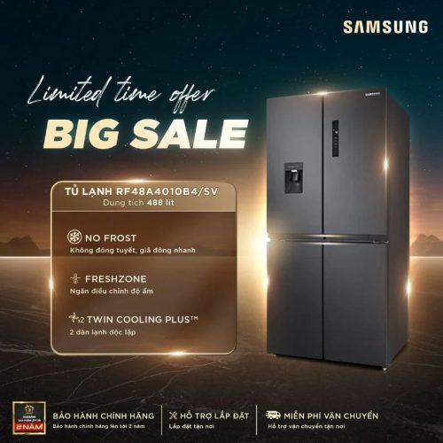 Tủ Lạnh 4 cánh Multi door 488 Lít Samsung RF48A4010B4/SV