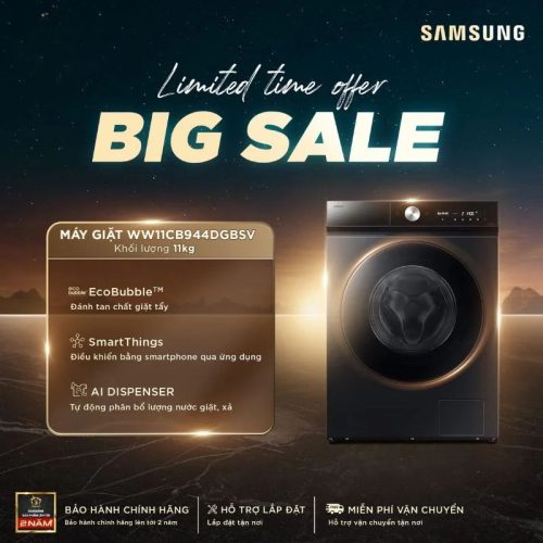 Máy Giặt Samsung Inverter 11 Kg WW11CB944DGBSV cửa trước