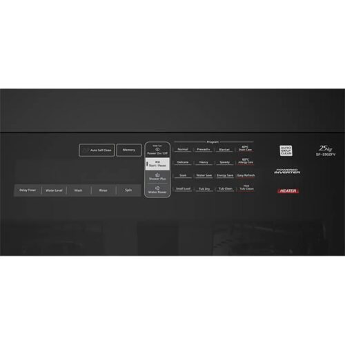 Bảng điều khiển máy Giặt Hitachi Inverter 25 Kg SF-250ZFVAD SS cửa trên