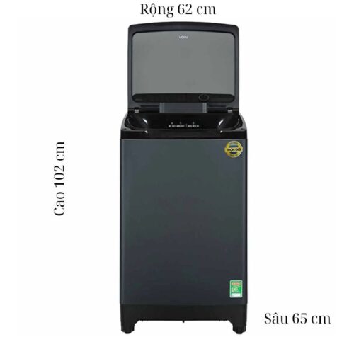 Máy Giặt Aqua Inverter 11 Kg AQW-DR110JT.BK cửa trên 5 Kích thước máy Giặt Aqua Inverter 11 Kg AQW-DR110JT.BK cửa trên