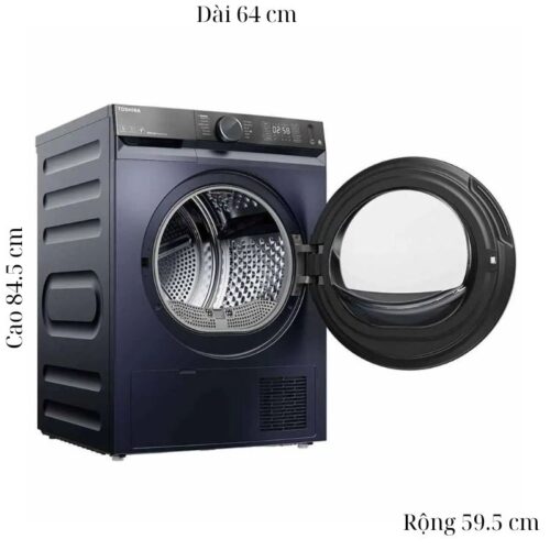 Kích thước máy Sấy Bơm Nhiệt Toshiba Inverter 10 Kg TD-BK110GHV(MK)