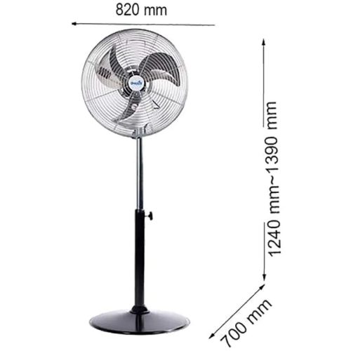 Kích thước quạt đứng Dasin KSM-1845