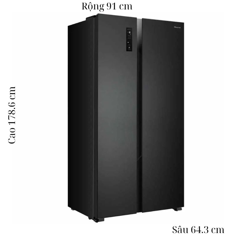 Kích thước tủ Lạnh 2 cánh side by side Inverter 519 Lít Hisense HS56WF Kích thước tủ Lạnh 2 cánh side by side Inverter 519 Lít Hisense HS56WF