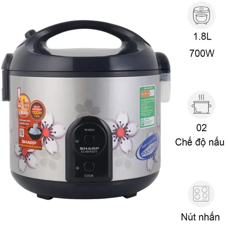 noi-com-dien-sharp-ks-nr191stv-ss-1-8-lit "Nồi cơm điện Sharp KS-NR191STV ""SS"" 1.8 lít"
