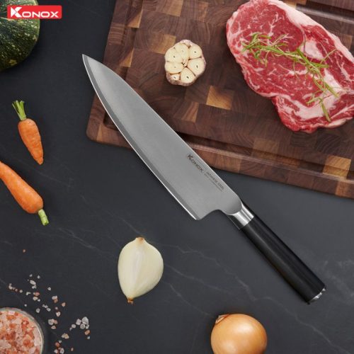 Ảnh dao đầu bếp thép Nhật Konox Damascus Eiko Series 8″ Chef Knife