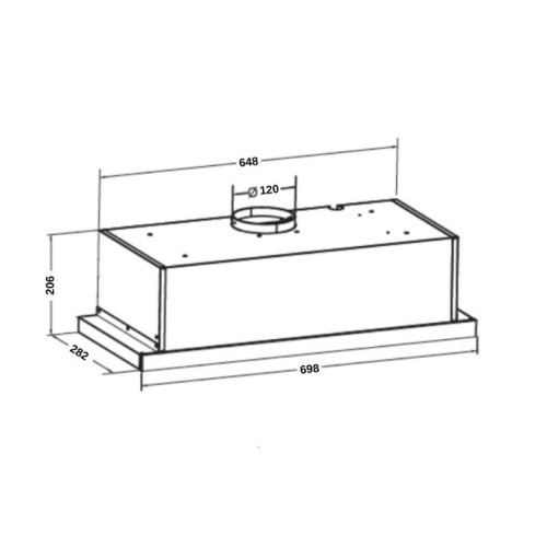 Kích thước máy hút mùi âm tủ GrandX GX H70F58B