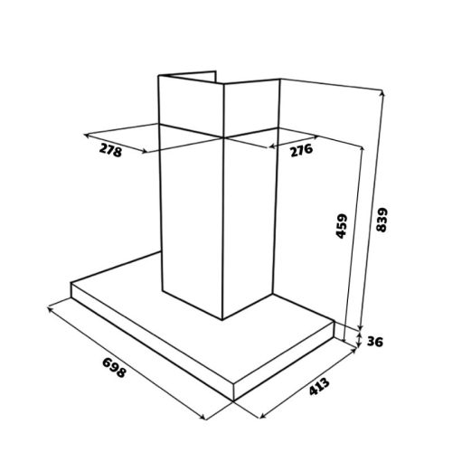 Kích thước máy hút mùi áp tường GrandX GX H70T81B