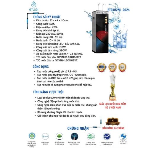 Ảnh máy lọc nước ion kiềm Etugi ETG102NL-2024