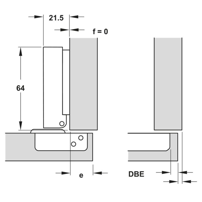 Kích thước bản lề trùm ngoài Metalla SM 110° Giảm Chấn Hafele 315.07.113 Kích thước bản lề trùm ngoài Metalla SM 110° Giảm Chấn Hafele 315.07.113