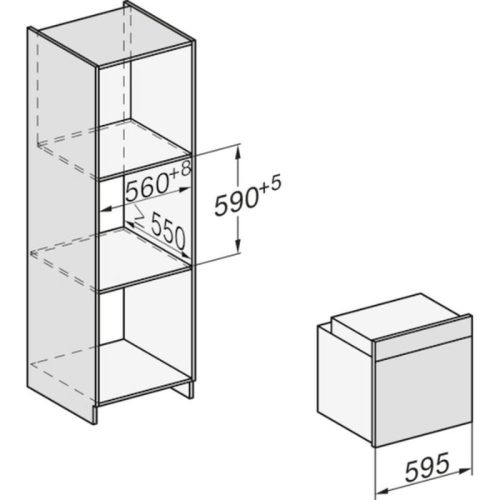 Kích thước lò hấp kết hợp nướng Miele DGC 7250 GRGR