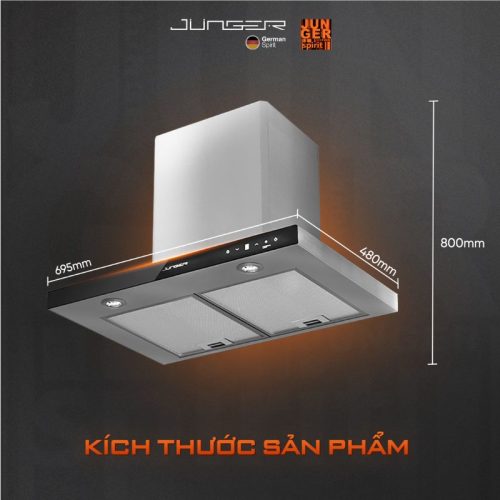 Kích thước máy hút mùi âm tủ Junger HRJ-700