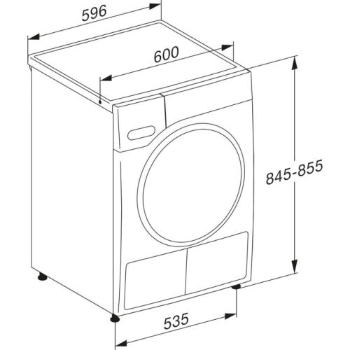 Kích thước máy sấy bơm nhiệt Miele TCC364WP EcoDry