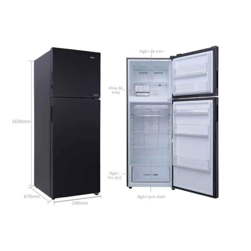 Kích Thước Tủ lạnh 2 cánh ngăn đá trên Inverter 333 lít Aqua AQR-T352FA(FB) Kích Thước Tủ lạnh 2 cánh ngăn đá trên Inverter 333 lít Aqua AQR-T352FA(FB)