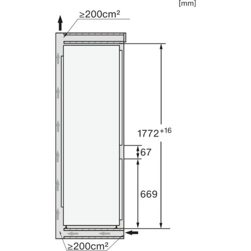 Tủ lạnh Miele KFN 7733 E 4 Kích thước tủ lạnh Miele KFN 7733 E