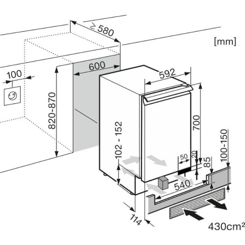 Kích thước tủ rượu Miele KWT 6321 UG