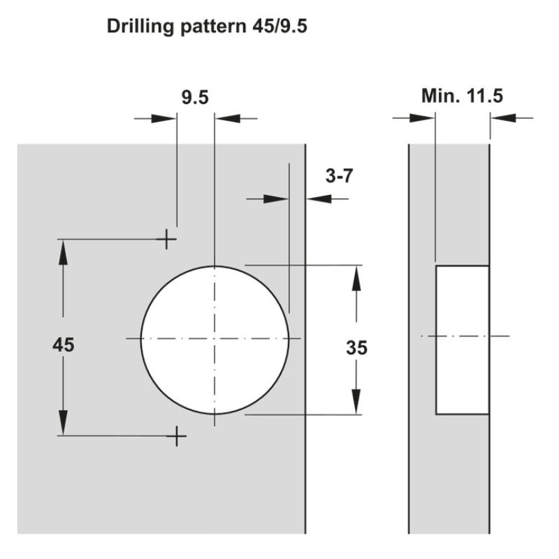 Lắp đặt bản lề trùm ngoài Metalla SM 110° Giảm Chấn Hafele 315.07.113 Lắp đặt bản lề trùm ngoài Metalla SM 110° Giảm Chấn Hafele 315.07.113