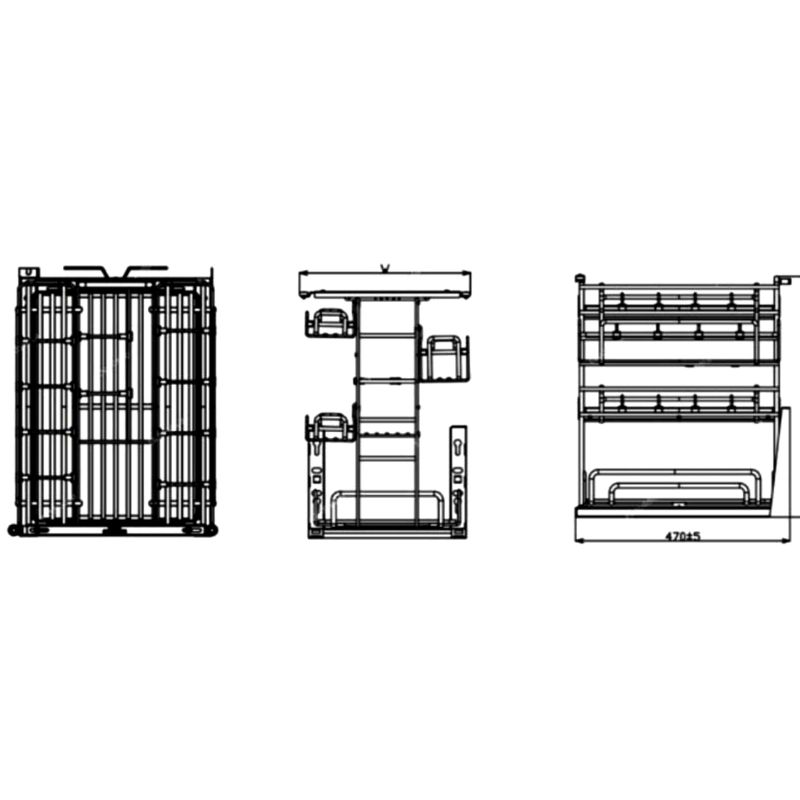 Kích thước Giá gia vị nan oval, ray giảm chấn Eurogold EPV3040F