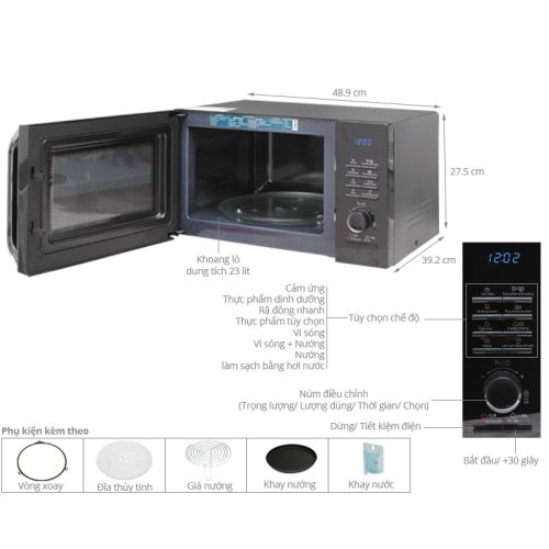 Kích Thước MG23H3125NK/SV 23 lít