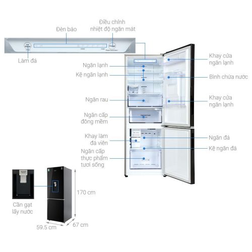 Kích Thước Tủ lạnh Samsung Inverter 307 lít RB30N4190BU/SV