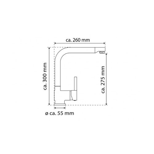 Kích thước vòi rửa bát Wasserwerk WK 4 Chrome 700400