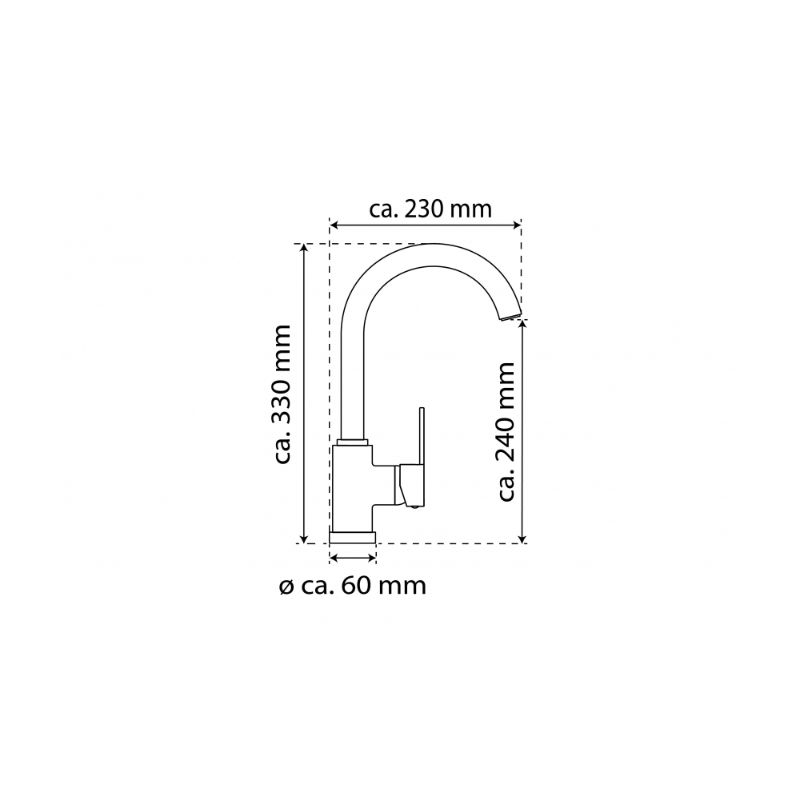 Kích thước vòi rửa bát Wasserwerk WK 5 Chrome 700500 Kích thước vòi rửa bát Wasserwerk WK 5 Chrome 700500