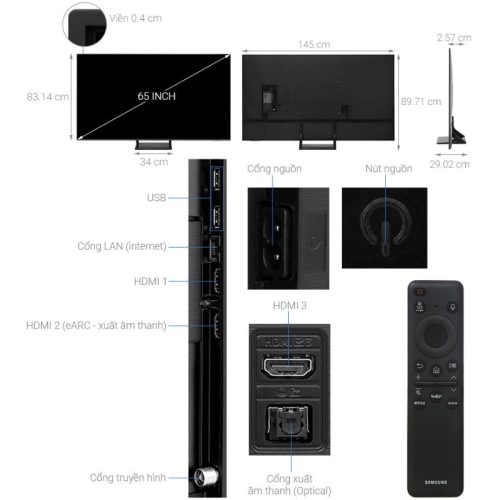 kich thuoc smart tivi qled samsung 4k 65 inch qa65q65d