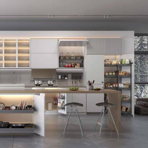 Kích thước Rổ Kéo Dưới Cho Xoong Nồi Dining Agent 900mm Hafele 545.14.312